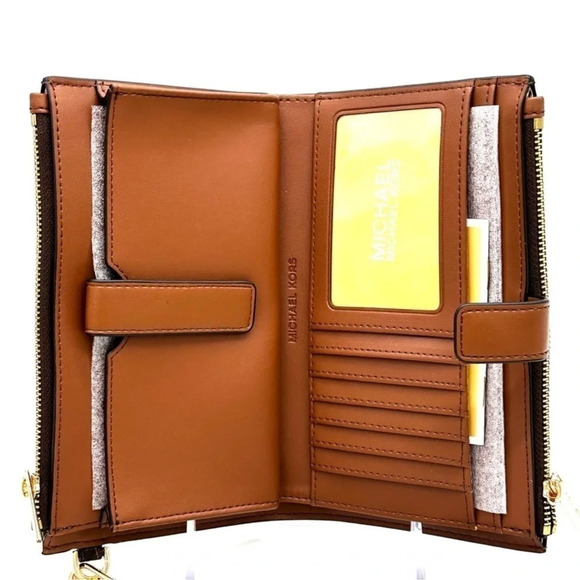 Michael Kors Double Zip Wallet Wristlet Brown Leather (NWT) - Picture 6 of 7